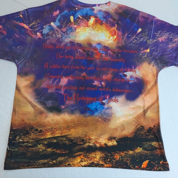 Judas Priest Sublimented Graphic Artwork on Front/Back Redeemer Of Souls XL - Picture 5 of 6